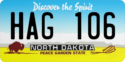 ND license plate HAG106