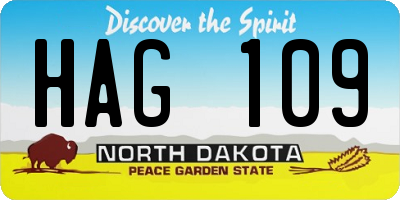 ND license plate HAG109