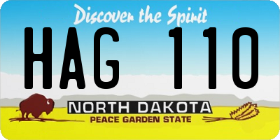 ND license plate HAG110