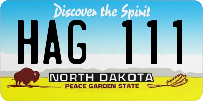 ND license plate HAG111