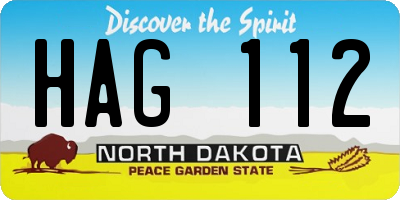 ND license plate HAG112