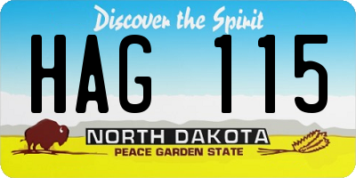 ND license plate HAG115