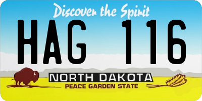 ND license plate HAG116