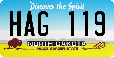 ND license plate HAG119