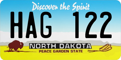 ND license plate HAG122