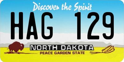 ND license plate HAG129