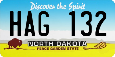 ND license plate HAG132