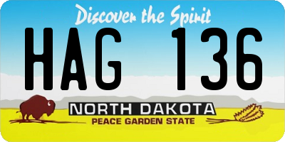 ND license plate HAG136
