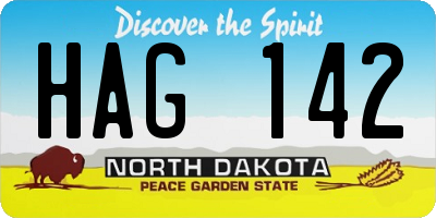 ND license plate HAG142