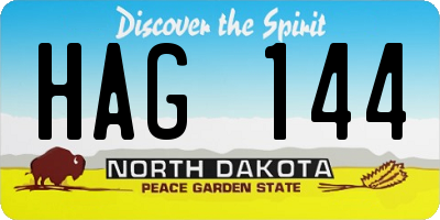 ND license plate HAG144