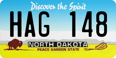 ND license plate HAG148