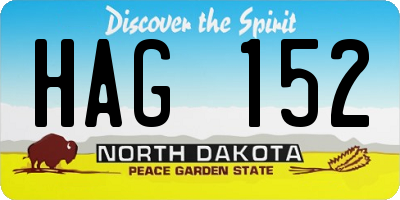 ND license plate HAG152