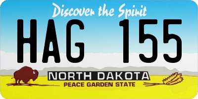 ND license plate HAG155