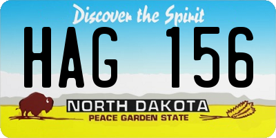 ND license plate HAG156