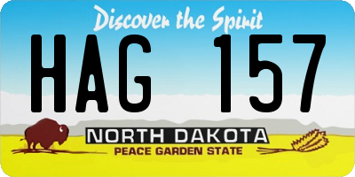 ND license plate HAG157