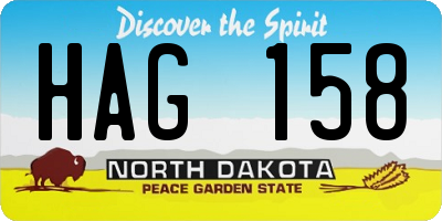 ND license plate HAG158