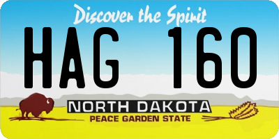 ND license plate HAG160