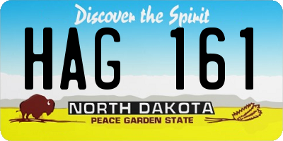 ND license plate HAG161