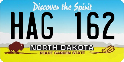 ND license plate HAG162