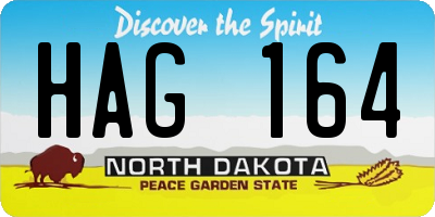 ND license plate HAG164