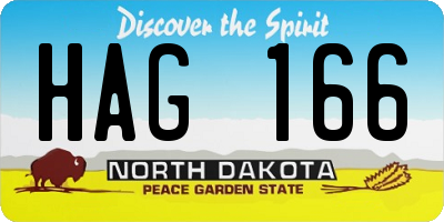 ND license plate HAG166