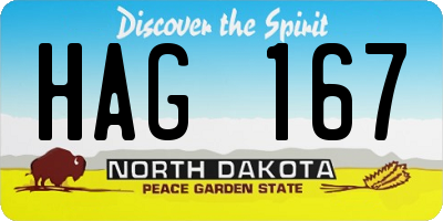 ND license plate HAG167