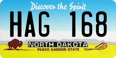 ND license plate HAG168