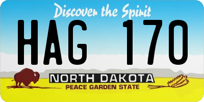 ND license plate HAG170