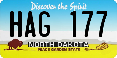 ND license plate HAG177