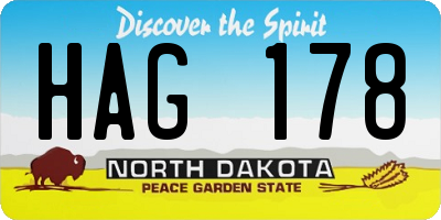 ND license plate HAG178