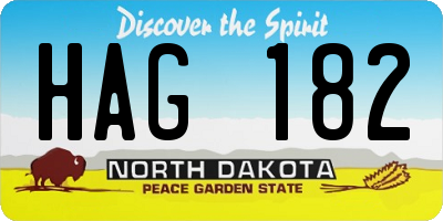 ND license plate HAG182