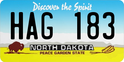 ND license plate HAG183