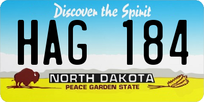 ND license plate HAG184