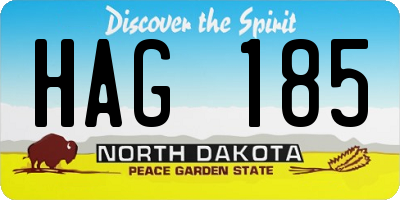 ND license plate HAG185