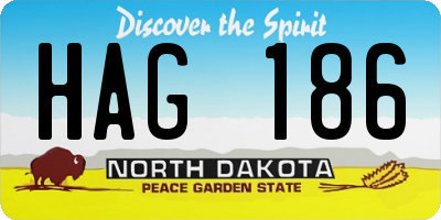 ND license plate HAG186