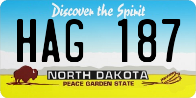 ND license plate HAG187