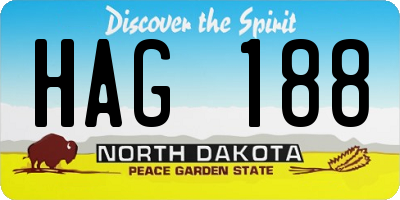 ND license plate HAG188