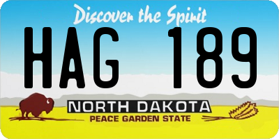 ND license plate HAG189