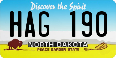 ND license plate HAG190