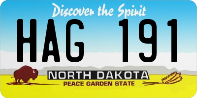 ND license plate HAG191