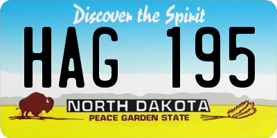 ND license plate HAG195