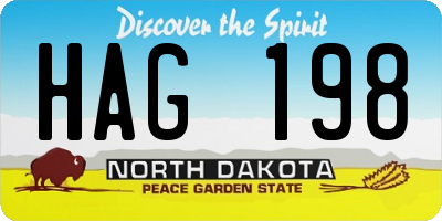 ND license plate HAG198