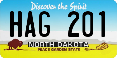 ND license plate HAG201