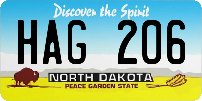 ND license plate HAG206