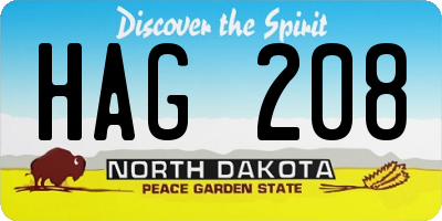 ND license plate HAG208