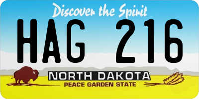 ND license plate HAG216