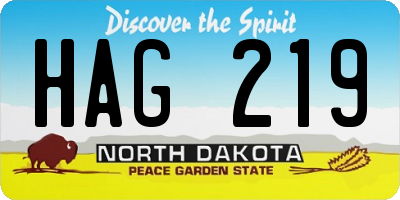 ND license plate HAG219