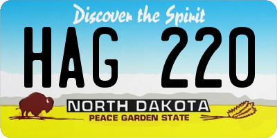 ND license plate HAG220