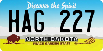 ND license plate HAG227