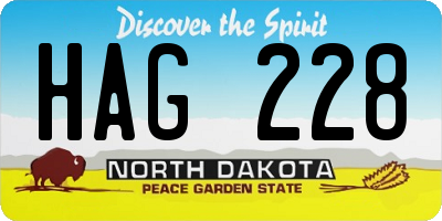 ND license plate HAG228